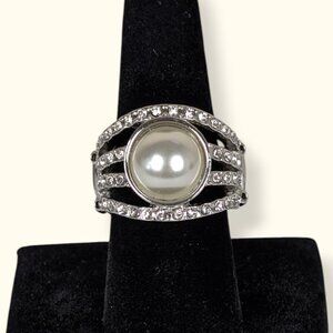 (2/$20) Faux Pearl Rhinestone Stretch Ring